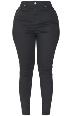 PRETTYLITTLETHING Shape Black High Waisted Super Stretch Denim Jeans