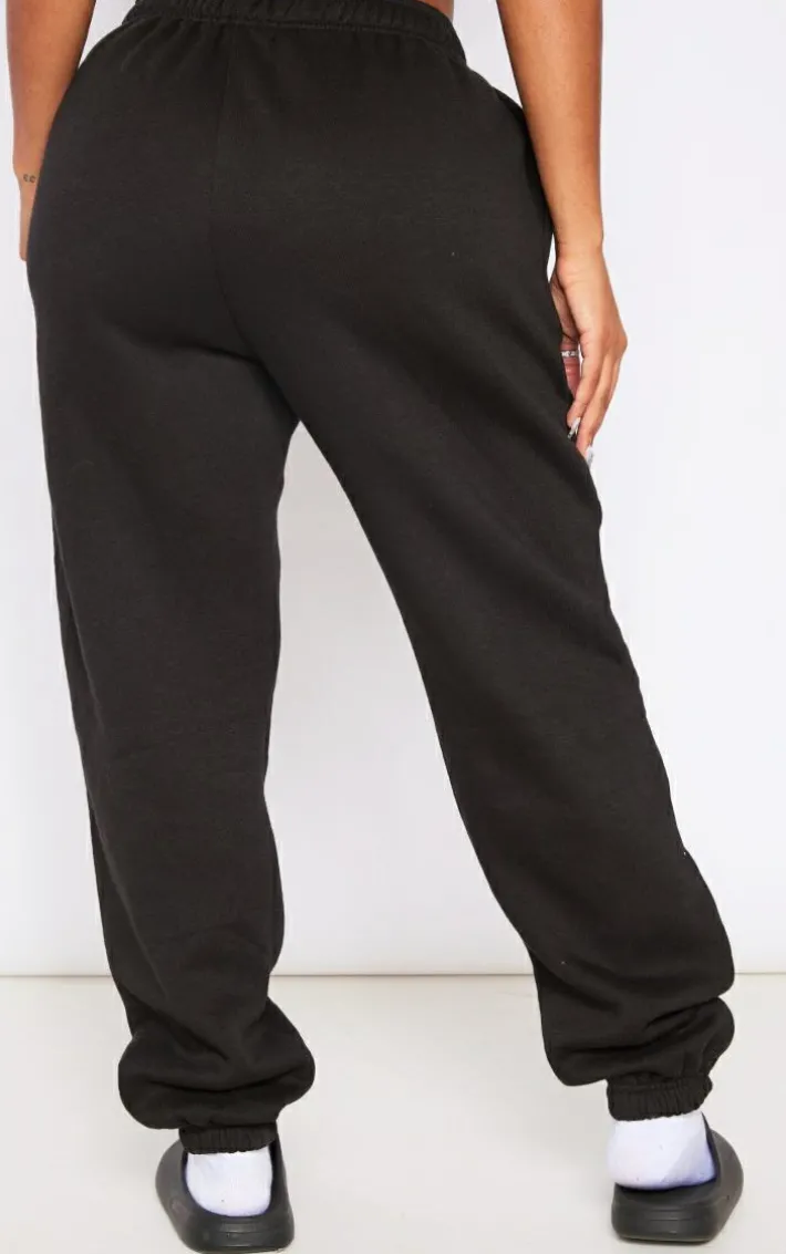 PRETTYLITTLETHING Shape Black Pocket Detail High Waisted Sweatpants