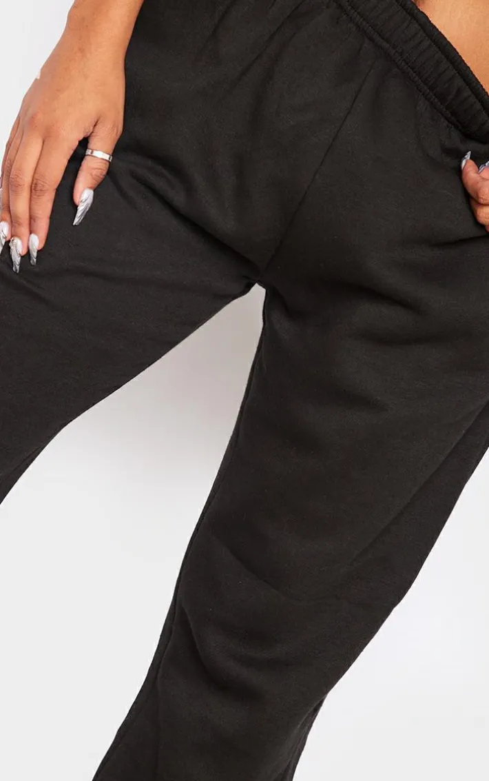 PRETTYLITTLETHING Shape Black Pocket Detail High Waisted Sweatpants