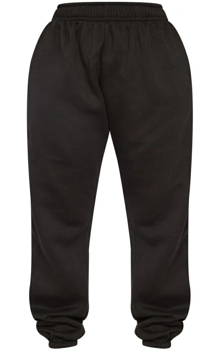 PRETTYLITTLETHING Shape Black Pocket Detail High Waisted Sweatpants