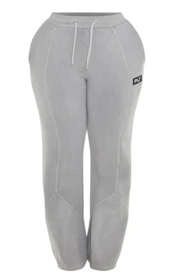 PRETTYLITTLETHING Shape Grey Marl Washed Wide Leg Sweatpants