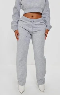 PRETTYLITTLETHING Shape Grey Marl Printed Back Oversized Sweatpants