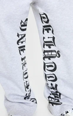 PRETTYLITTLETHING Shape Grey Marl Pocket Inside Leg Detail Sweatpants