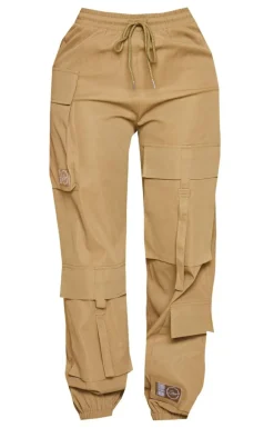 PRETTYLITTLETHING Shape Khaki Cargo Pocket Sweatpants