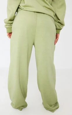 PRETTYLITTLETHING Shape Khaki Washed Wide Leg Sweatpants