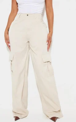 PRETTYLITTLETHING Shape Stone Buckle Detail Cargo Wide Leg Pants