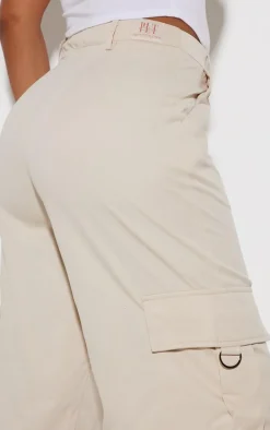 PRETTYLITTLETHING Shape Stone Buckle Detail Cargo Wide Leg Pants