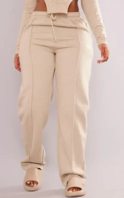 PRETTYLITTLETHING Shape Stone Zip Pocket Detail Wide Leg Sweatpants