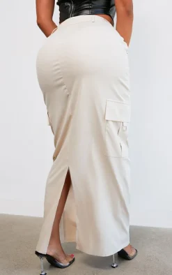 PRETTYLITTLETHING Shape Stone Buckle Detail Cargo Maxi Skirt