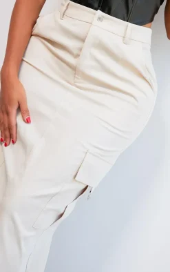 PRETTYLITTLETHING Shape Stone Buckle Detail Cargo Maxi Skirt