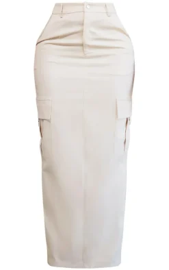 PRETTYLITTLETHING Shape Stone Buckle Detail Cargo Maxi Skirt