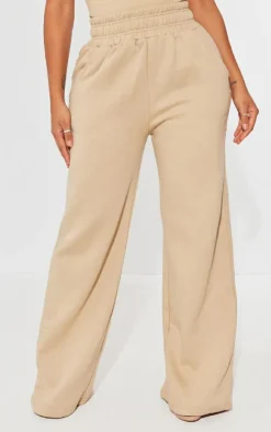 PRETTYLITTLETHING Shape Taupe Sweat High Waist Wide Leg Sweatpants