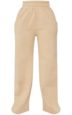 PRETTYLITTLETHING Shape Taupe Sweat High Waist Wide Leg Sweatpants