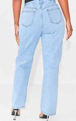 PRETTYLITTLETHING Shape Vintage V Front Waistband Straight Leg Jeans