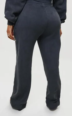 PRETTYLITTLETHING Shape Washed Charcoal Wide Leg Sweatpants