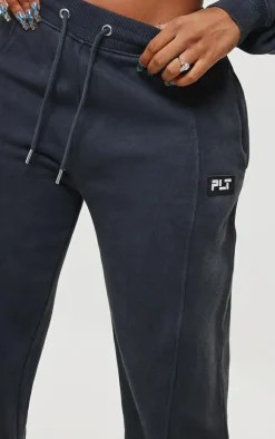 PRETTYLITTLETHING Shape Washed Charcoal Wide Leg Sweatpants