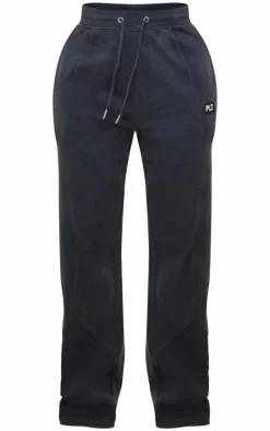 PRETTYLITTLETHING Shape Washed Charcoal Wide Leg Sweatpants