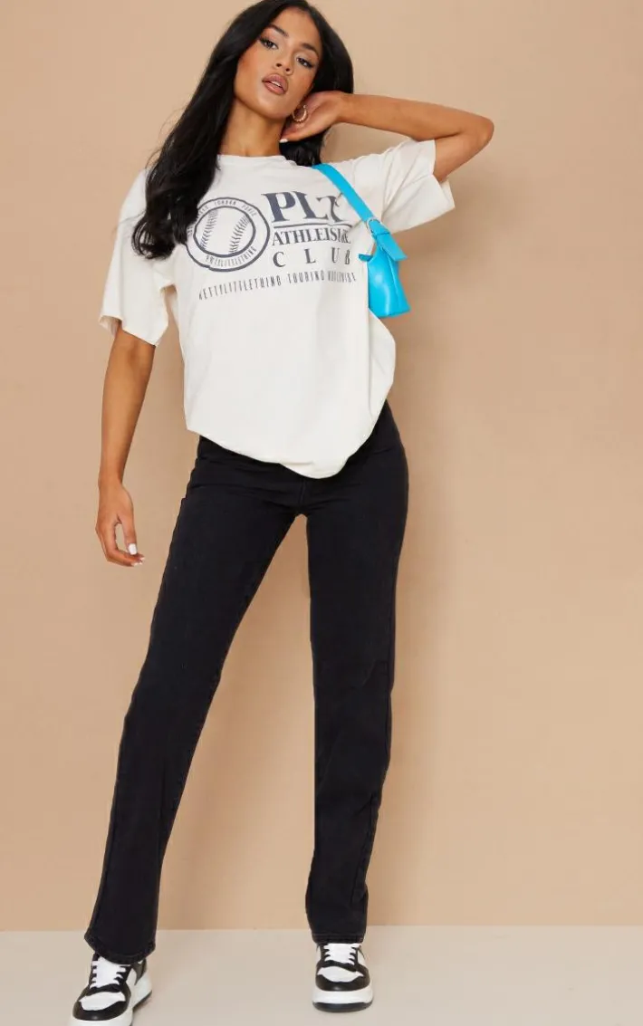 PRETTYLITTLETHING Tall Black High Waisted Straight Leg Jean