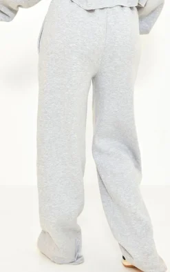 PRETTYLITTLETHING Tall Grey Marl Drawstring Wide Leg Sweatpants