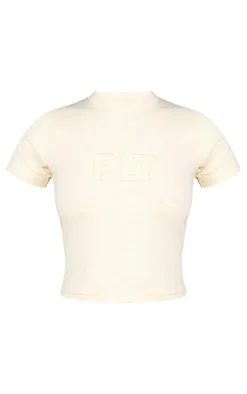 PRETTYLITTLETHING Tall Stone Embroidered Fitted T Shirt