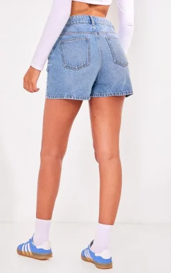 PRETTYLITTLETHING Tall Vintage Mid Wash Mom Denim Shorts