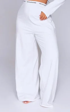 PRETTYLITTLETHING Tape Cream PJ Pant