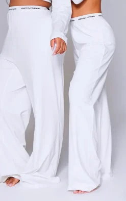 PRETTYLITTLETHING Tape Cream PJ Pant