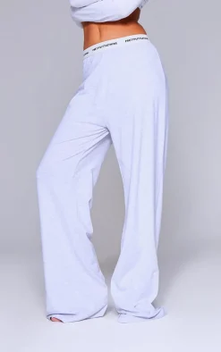 PRETTYLITTLETHING Tape Grey Marl PJ Pants