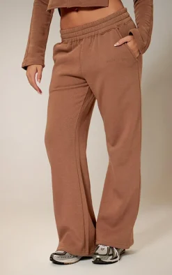 PRETTYLITTLETHING Taupe Low Rise Wide Leg Sweatpants