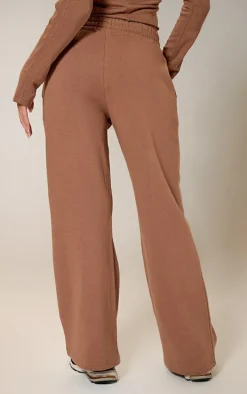 PRETTYLITTLETHING Taupe Low Rise Wide Leg Sweatpants