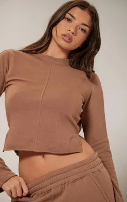 PRETTYLITTLETHING Taupe Low Rise Wide Leg Sweatpants