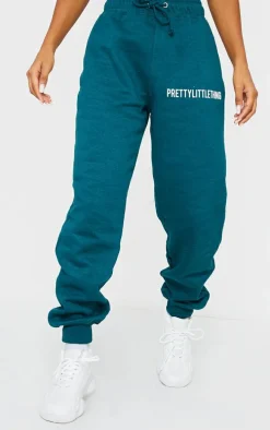 PRETTYLITTLETHING Teal Prettylittlething High Waist Cuffed Sweatpant
