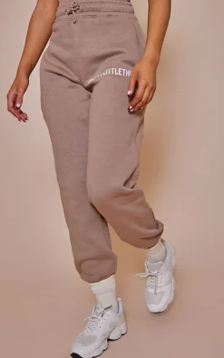 PRETTYLITTLETHING Toffee Logo High Waisted Cuffed Sweatpant