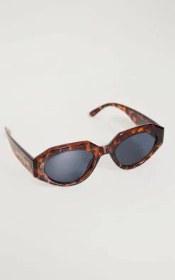 PRETTYLITTLETHING Tortoiseshell Geometric Cat Eye Sunglasses