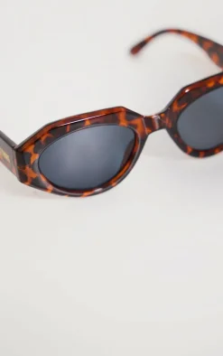 PRETTYLITTLETHING Tortoiseshell Geometric Cat Eye Sunglasses