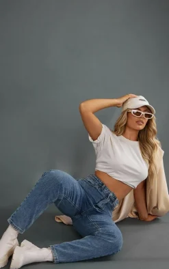 PRETTYLITTLETHING Vintage Wash Mom Jeans