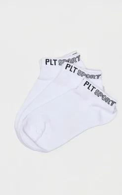 PRETTYLITTLETHING White 3 Pack Sport Ankle Socks