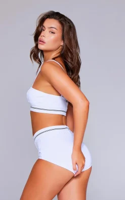 PRETTYLITTLETHING White Badge Cup Detail Jersey Bralette