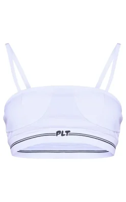PRETTYLITTLETHING White Badge Cup Detail Jersey Bralette