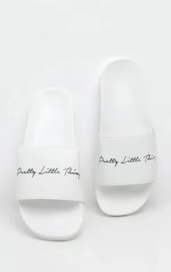 PRETTYLITTLETHING White Slides