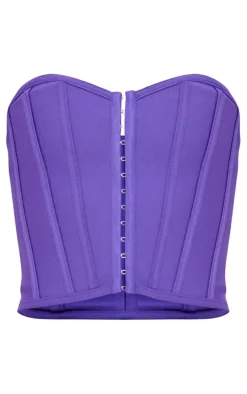 Purple Bandage Hook And Eye Structured Corset