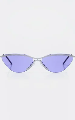 Purple Clear Lens Visor Sunglasses