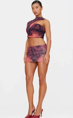 Purple Floral Printed Layered Top