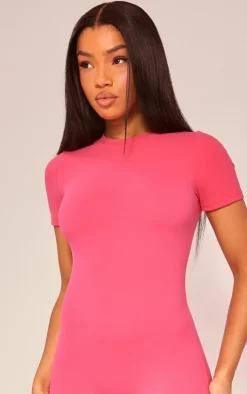 Raspberry Sculpt Short Sleeved Unitard