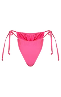Raspberry Tie Side Bikini Bottoms