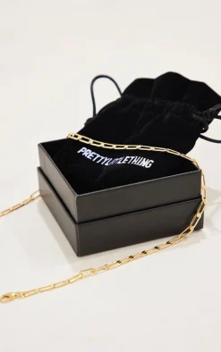 Real Gold Plated Long Link Necklace