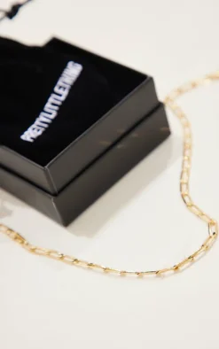 Real Gold Plated Long Link Necklace