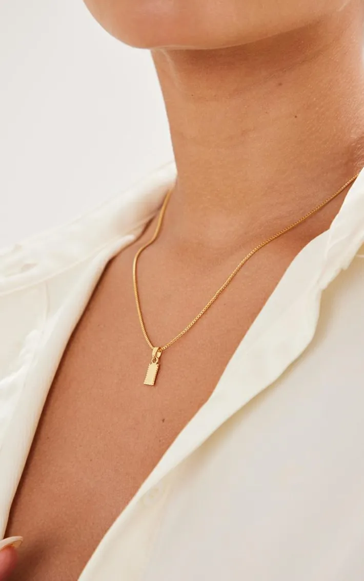Real Gold Plated Simple Pendant Necklace