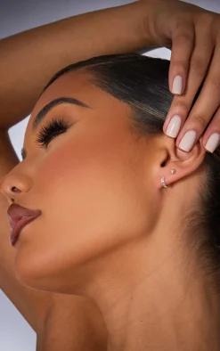 Real Silver Plated Dainty Huggie 2 Pack Hoop Earrings