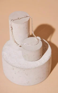 Real Silver Plated Diamante Tennis Bracelet